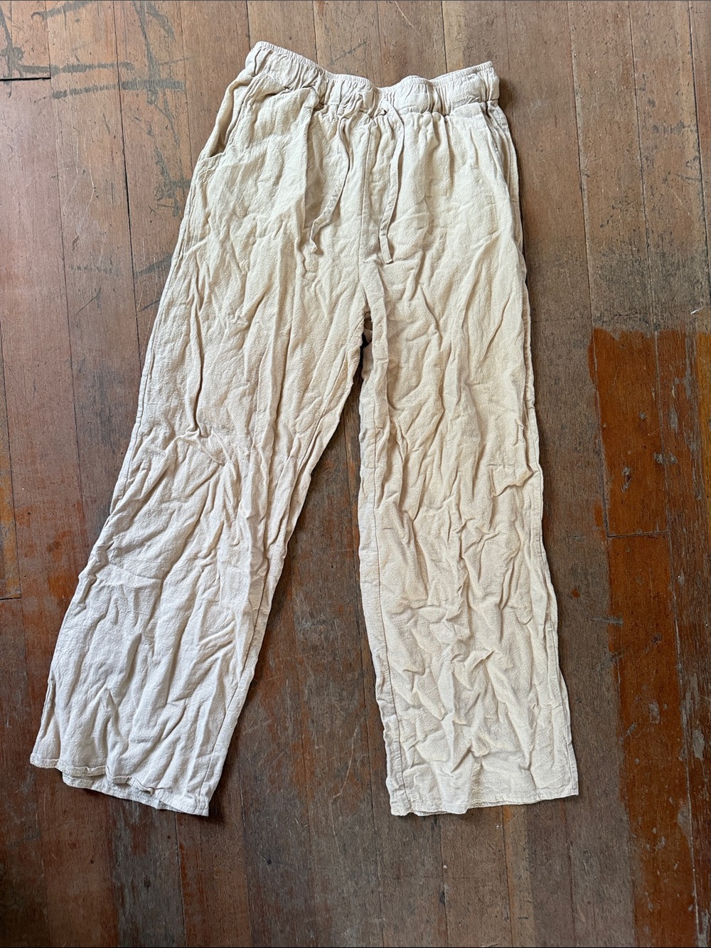 Women’s Linen Cream Lounge Pants
